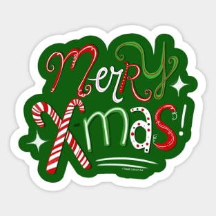 Fun Merry Christmas Lettering Sticker